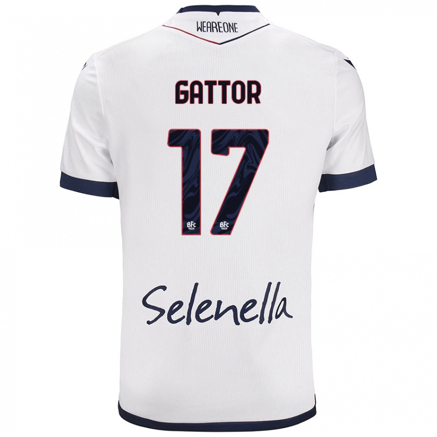 Niño Camiseta Gianluca Gattor #17 Blanco Azul Real 2ª Equipación 2024/25 La Camisa Perú