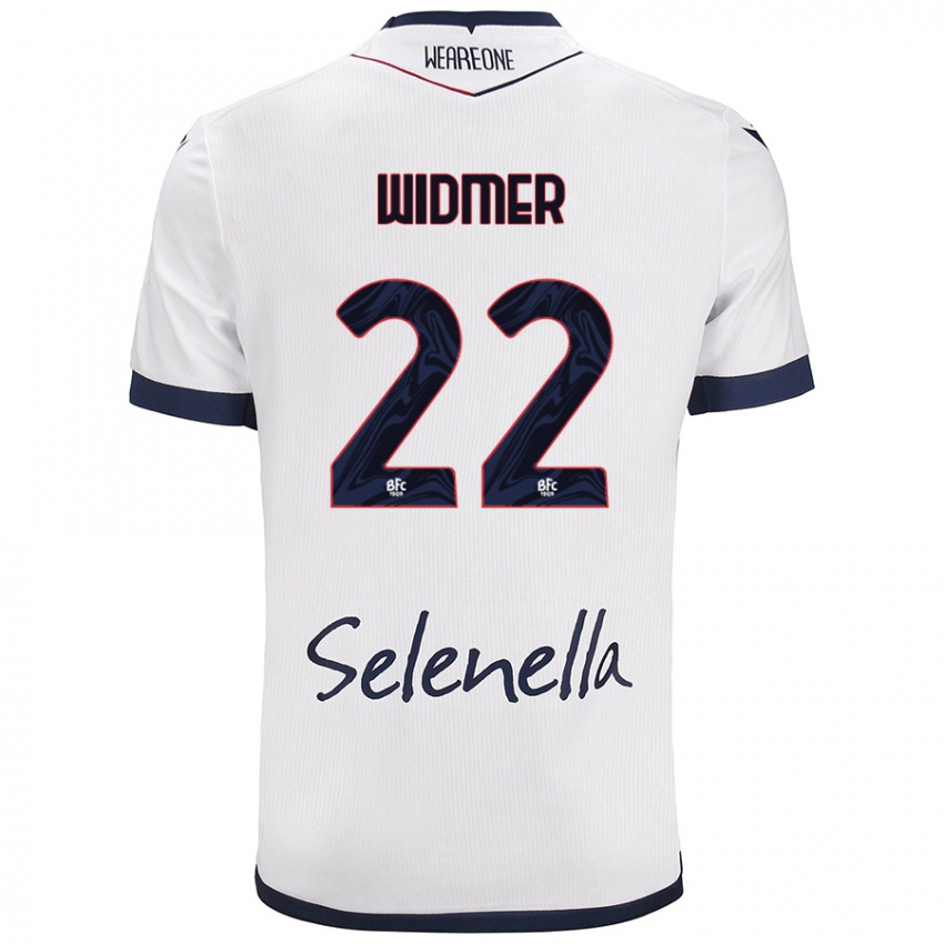 Niño Camiseta Renato Widmer D’autilia #22 Blanco Azul Real 2ª Equipación 2024/25 La Camisa Perú