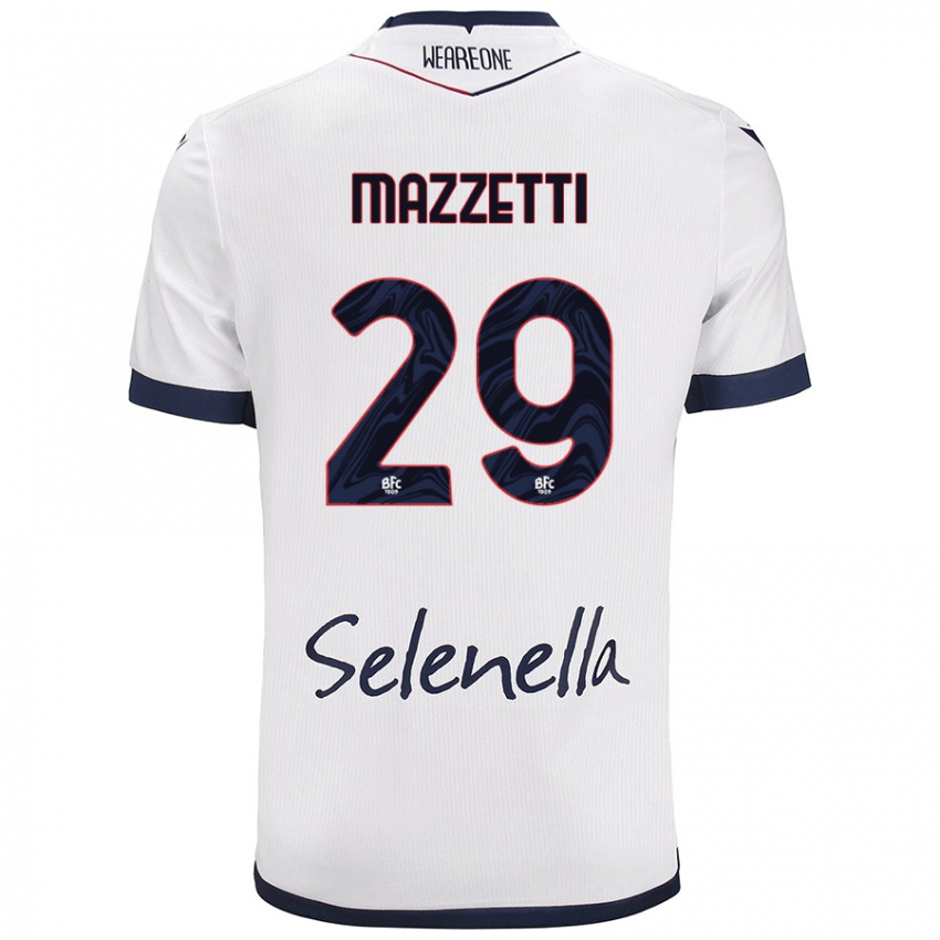 Niño Camiseta Gabriele Mazzetti #29 Blanco Azul Real 2ª Equipación 2024/25 La Camisa Perú