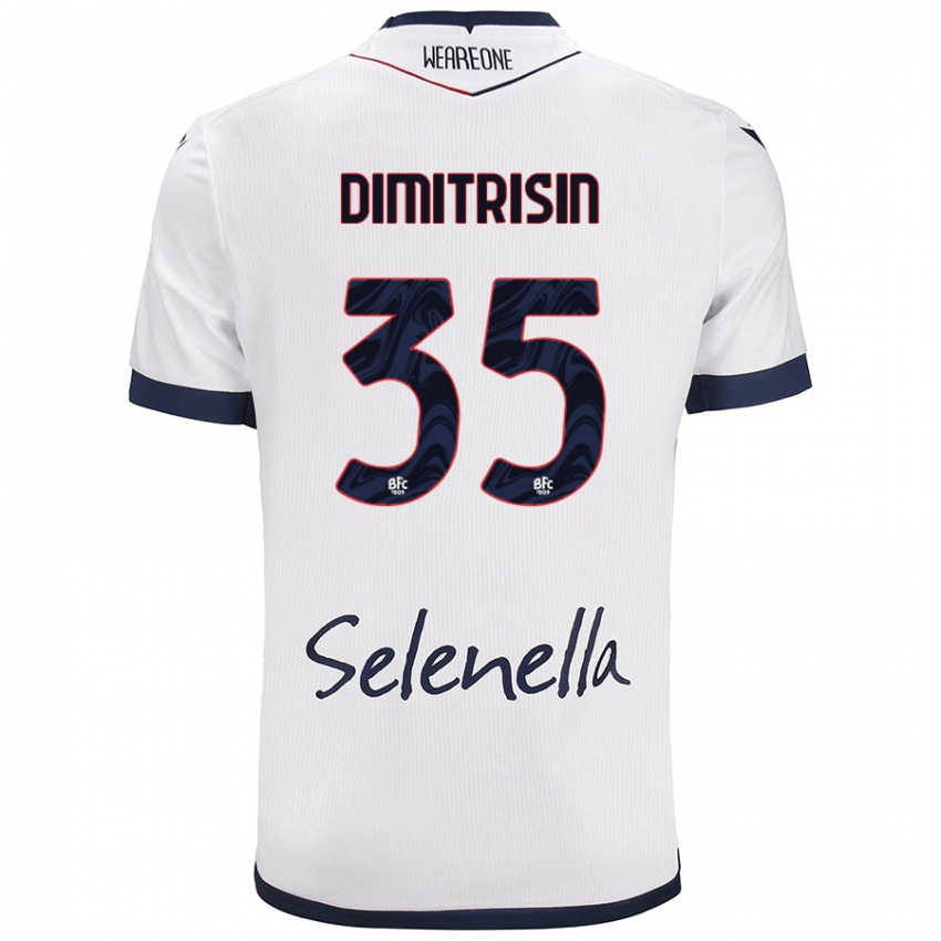 Niño Camiseta Danila Dimitrișin #35 Blanco Azul Real 2ª Equipación 2024/25 La Camisa Perú