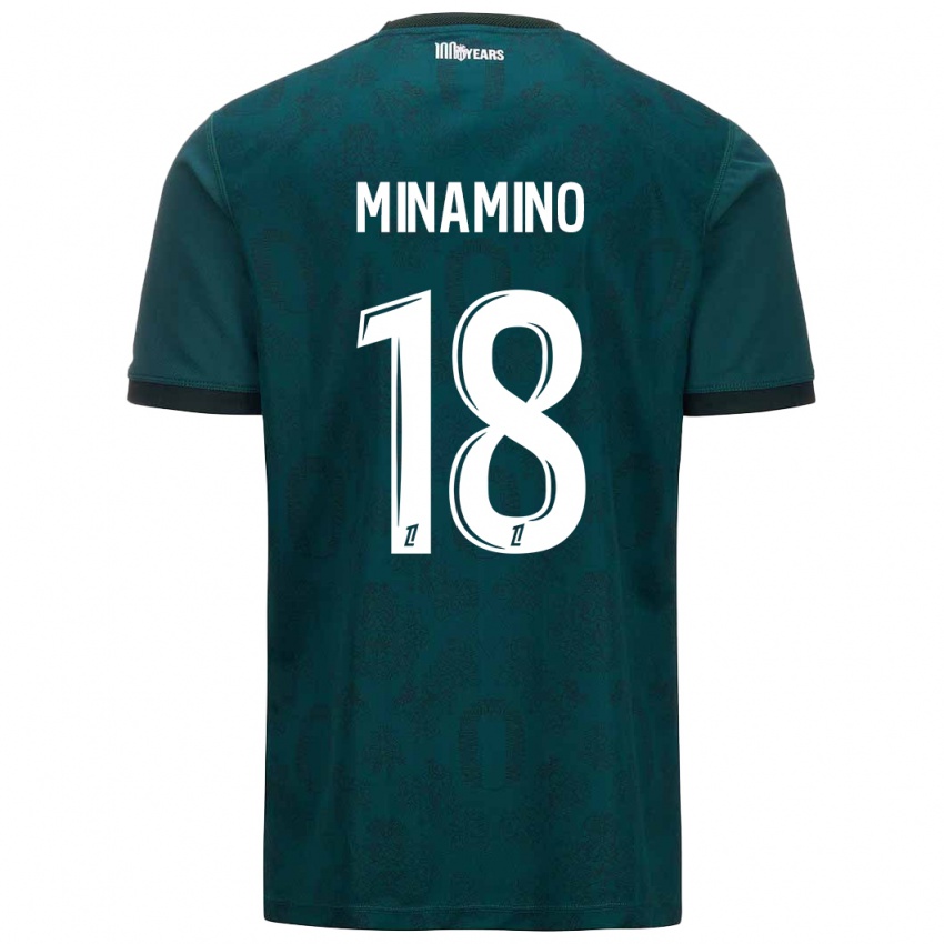 Niño Camiseta Takumi Minamino #18 Verde Oscuro 2ª Equipación 2024/25 La Camisa Perú