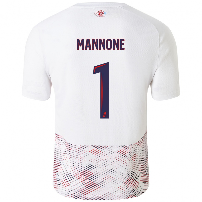 Niño Camiseta Vito Mannone #1 Blanco Azul Real 2ª Equipación 2024/25 La Camisa Perú