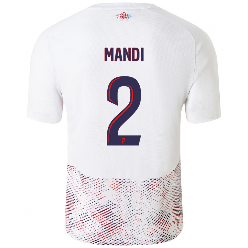 Niño Camiseta Aïssa Mandi #2 Blanco Azul Real 2ª Equipación 2024/25 La Camisa Perú