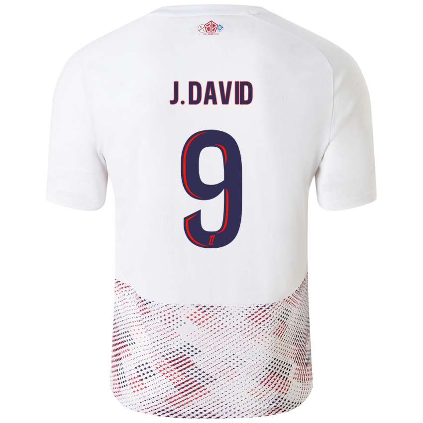 Niño Camiseta Jonathan David #9 Blanco Azul Real 2ª Equipación 2024/25 La Camisa Perú