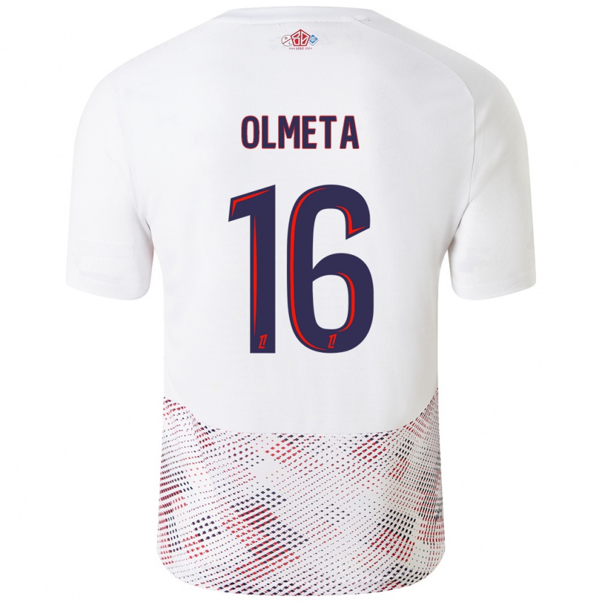 Niño Camiseta Lisandru Olmeta #16 Blanco Azul Real 2ª Equipación 2024/25 La Camisa Perú