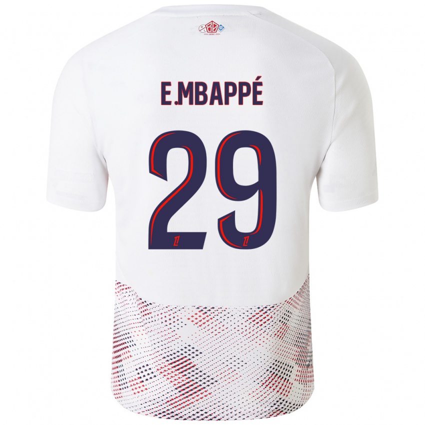 Niño Camiseta Ethan Mbappe #29 Blanco Azul Real 2ª Equipación 2024/25 La Camisa Perú