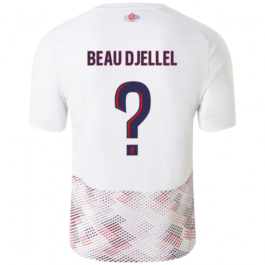 Niño Camiseta Yanis Beau Djellel #0 Blanco Azul Real 2ª Equipación 2024/25 La Camisa Perú