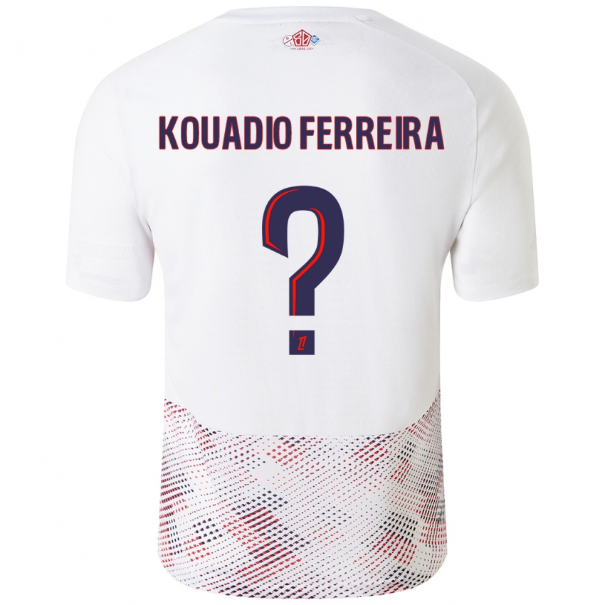 Niño Camiseta Wilfrid Kouadio Ferreira #0 Blanco Azul Real 2ª Equipación 2024/25 La Camisa Perú