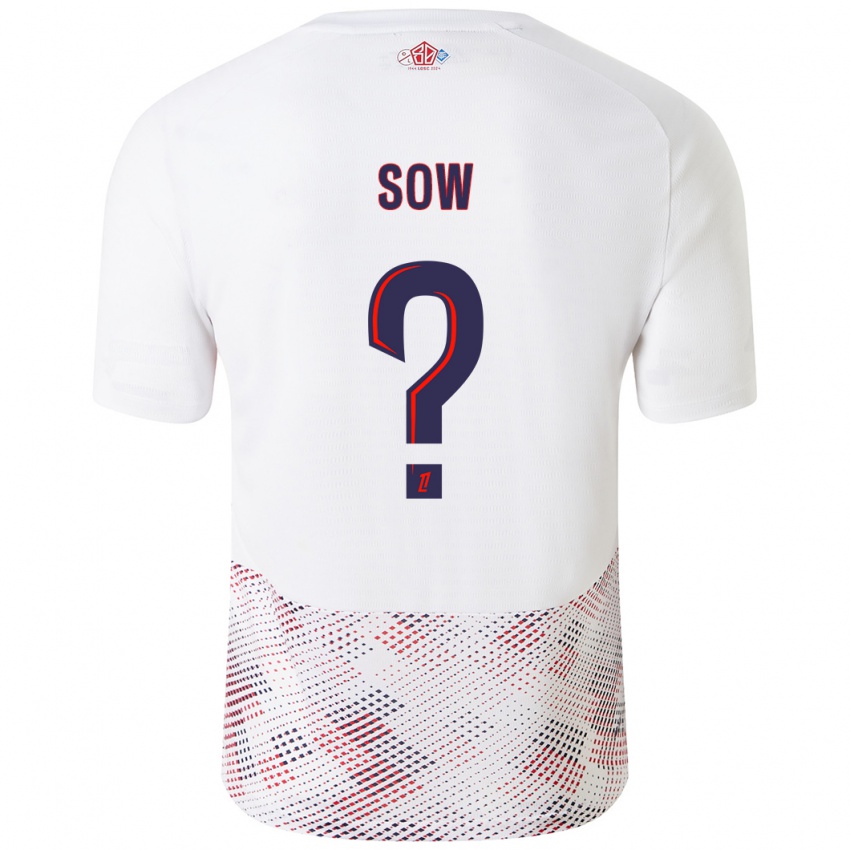 Niño Camiseta Mouhamadou Sow #0 Blanco Azul Real 2ª Equipación 2024/25 La Camisa Perú