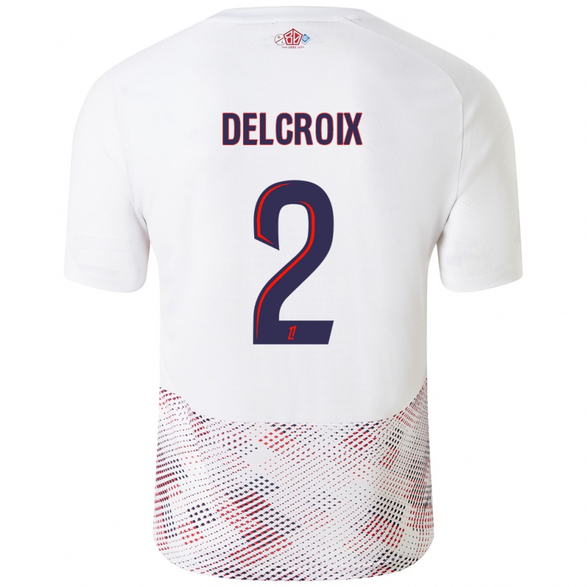 Niño Camiseta Céleste Delcroix #2 Blanco Azul Real 2ª Equipación 2024/25 La Camisa Perú