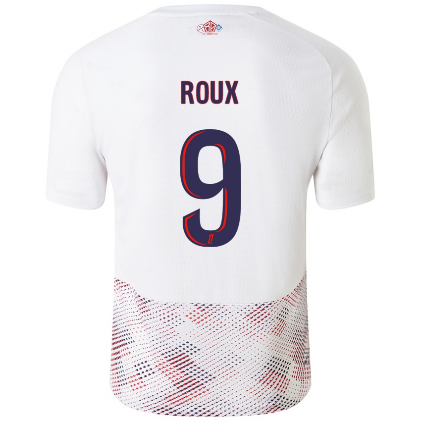 Niño Camiseta Danielle Roux #9 Blanco Azul Real 2ª Equipación 2024/25 La Camisa Perú