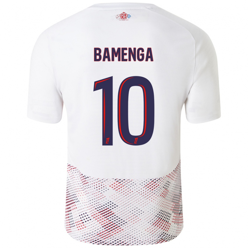 Niño Camiseta Naomie Bamenga #10 Blanco Azul Real 2ª Equipación 2024/25 La Camisa Perú