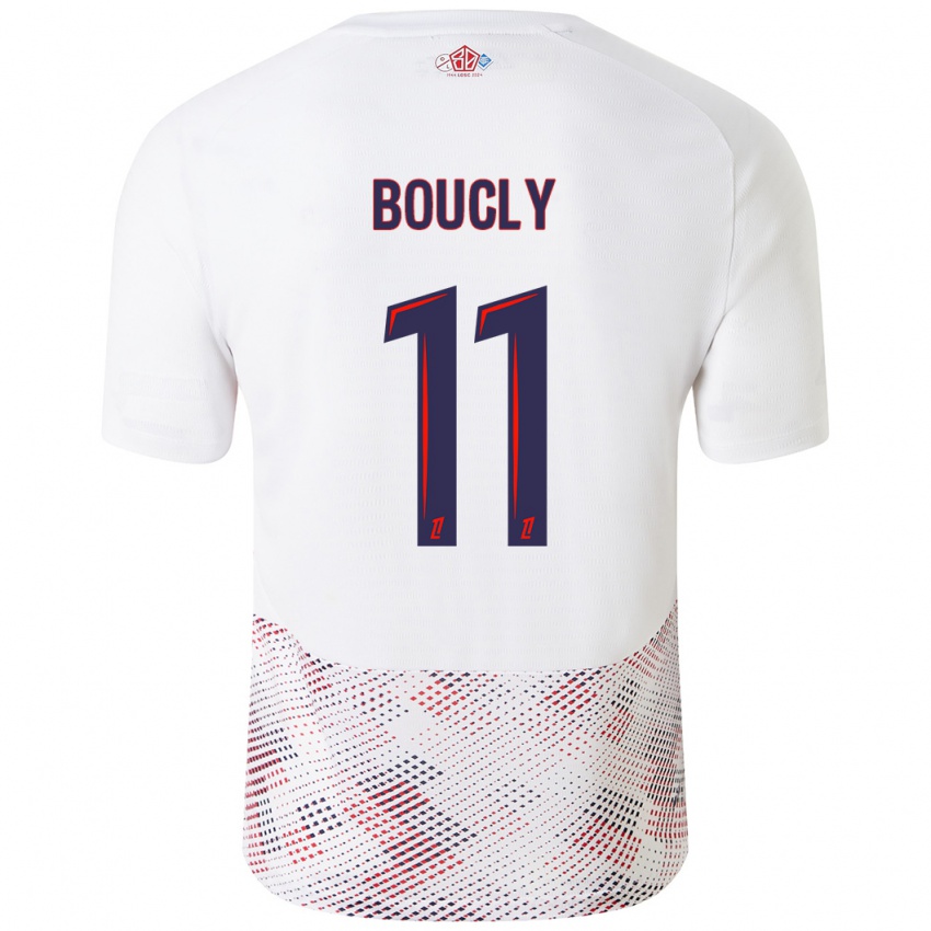 Niño Camiseta Maïté Boucly #11 Blanco Azul Real 2ª Equipación 2024/25 La Camisa Perú