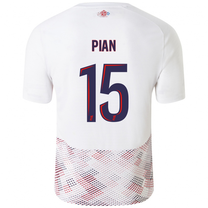 Niño Camiseta Julie Pian #15 Blanco Azul Real 2ª Equipación 2024/25 La Camisa Perú