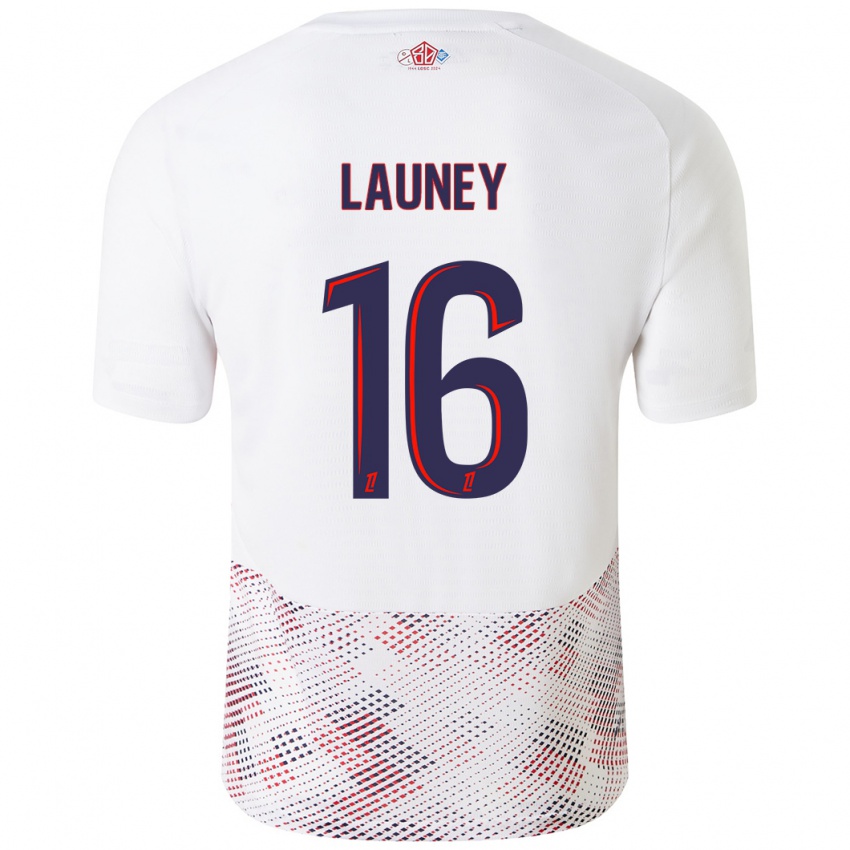 Niño Camiseta Elisa Launey #16 Blanco Azul Real 2ª Equipación 2024/25 La Camisa Perú