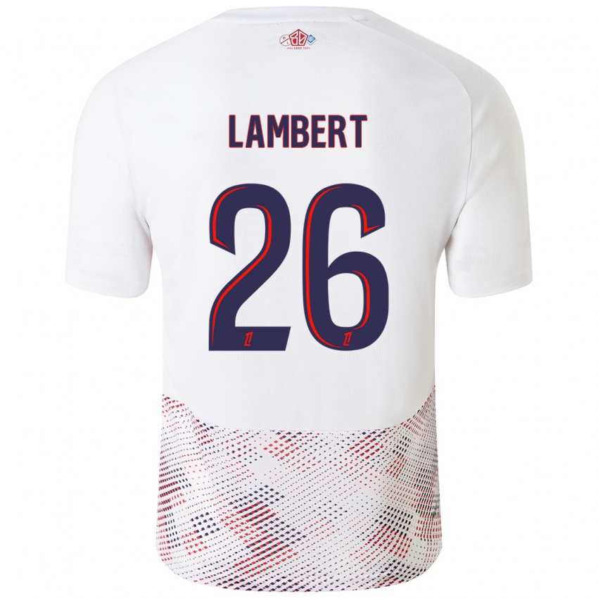 Niño Camiseta Anaïs Lambert #26 Blanco Azul Real 2ª Equipación 2024/25 La Camisa Perú