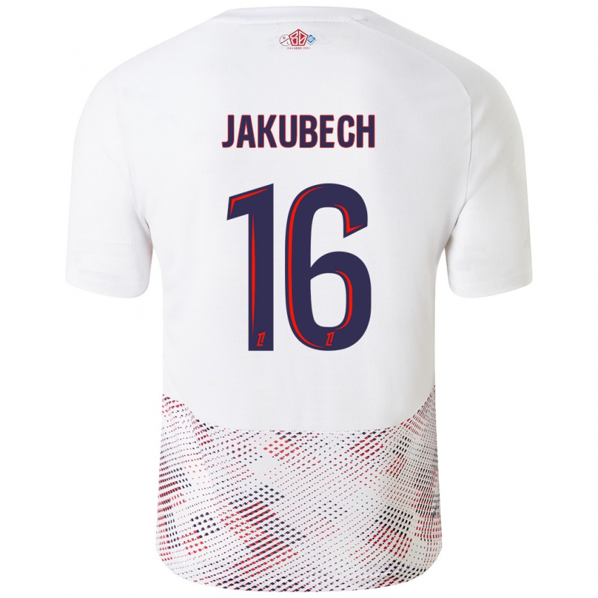 Niño Camiseta Adam Jakubech #16 Blanco Azul Real 2ª Equipación 2024/25 La Camisa Perú