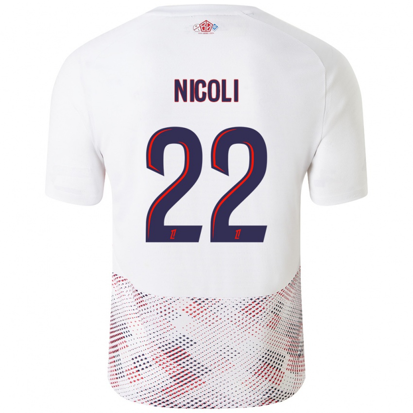 Niño Camiseta Morgane Nicoli #22 Blanco Azul Real 2ª Equipación 2024/25 La Camisa Perú