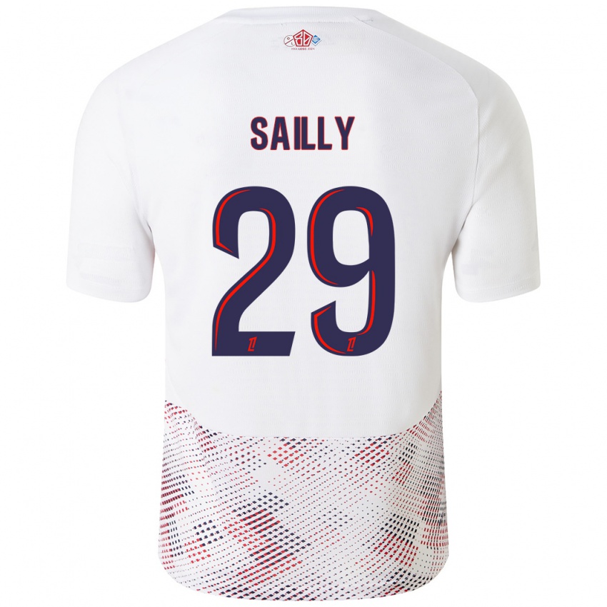 Niño Camiseta Charlotte Sailly #29 Blanco Azul Real 2ª Equipación 2024/25 La Camisa Perú