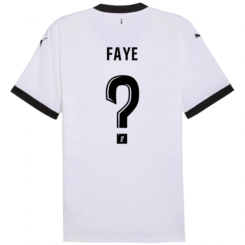 Niño Camiseta Mikayil Faye #0 Blanco Negro 2ª Equipación 2024/25 La Camisa Perú