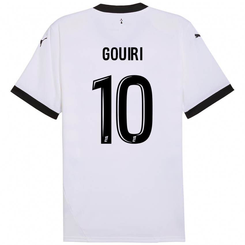 Niño Camiseta Amine Gouiri #10 Blanco Negro 2ª Equipación 2024/25 La Camisa Perú