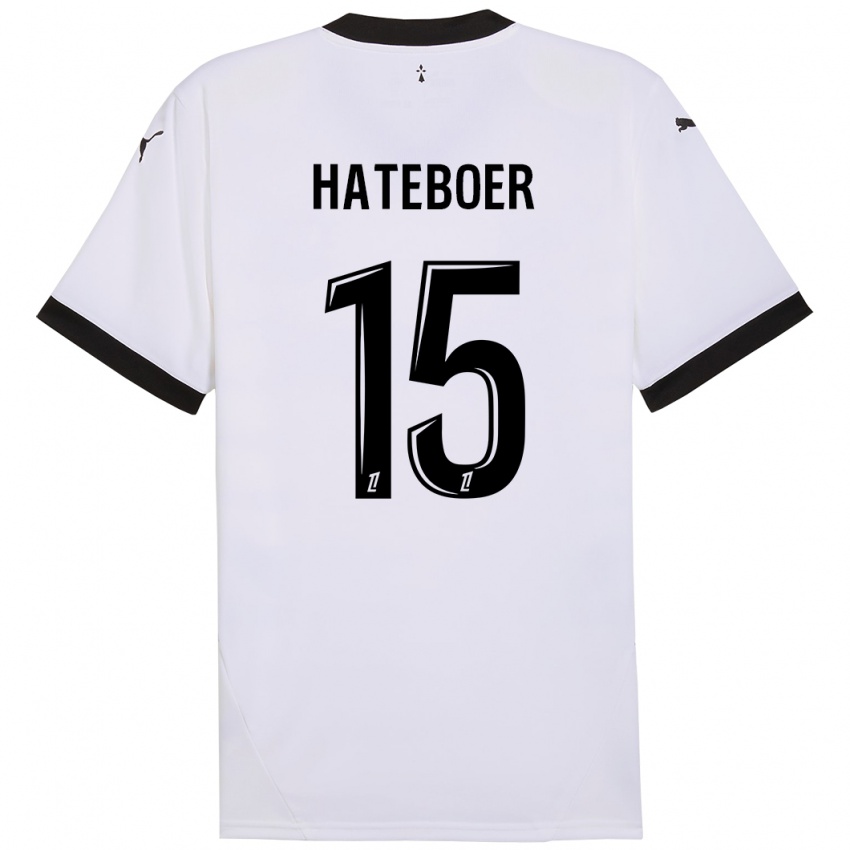 Niño Camiseta Hans Hateboer #15 Blanco Negro 2ª Equipación 2024/25 La Camisa Perú