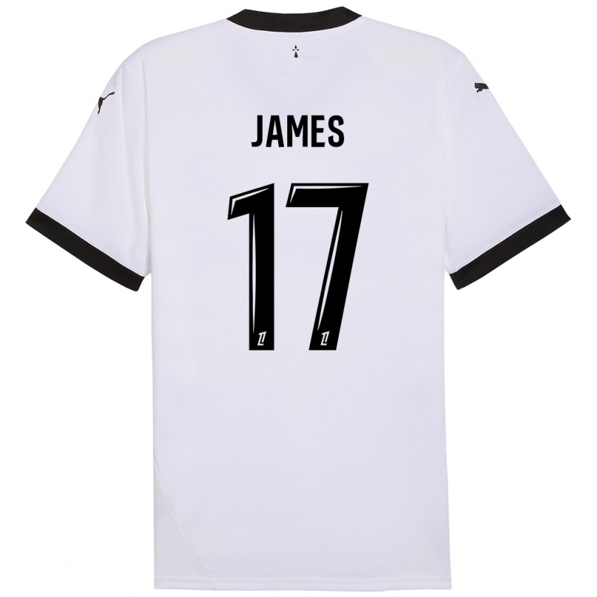 Niño Camiseta Jordan James #17 Blanco Negro 2ª Equipación 2024/25 La Camisa Perú