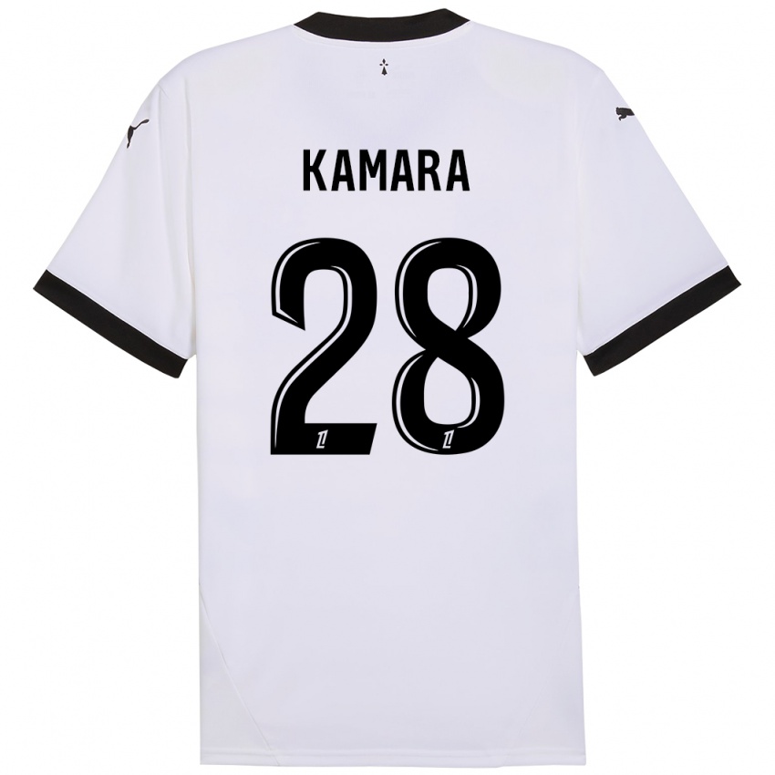 Niño Camiseta Glen Kamara #28 Blanco Negro 2ª Equipación 2024/25 La Camisa Perú