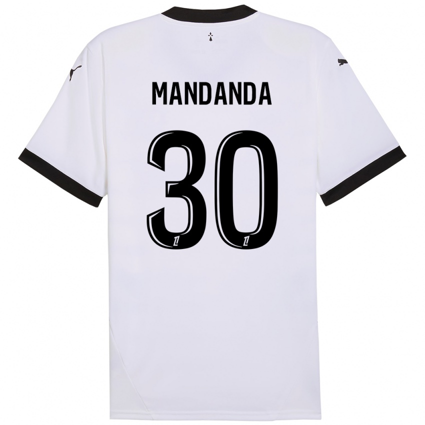 Niño Camiseta Steve Mandanda #30 Blanco Negro 2ª Equipación 2024/25 La Camisa Perú