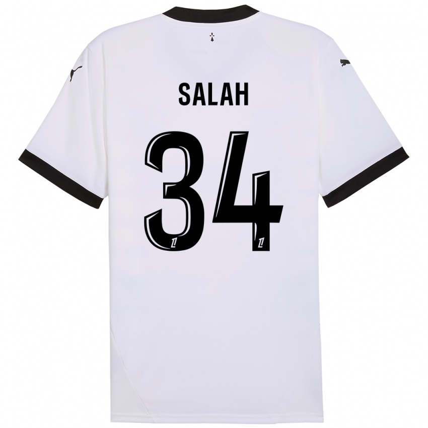 Niño Camiseta Ibrahim Salah #34 Blanco Negro 2ª Equipación 2024/25 La Camisa Perú