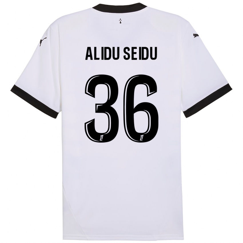 Niño Camiseta Alidu Seidu #36 Blanco Negro 2ª Equipación 2024/25 La Camisa Perú