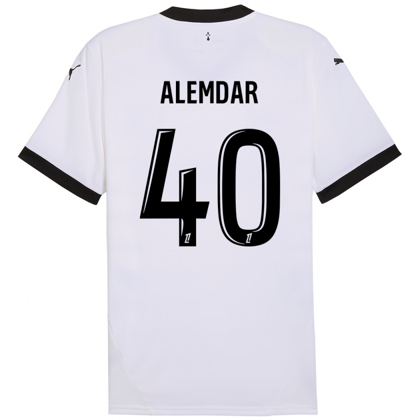 Niño Camiseta Doğan Alemdar #40 Blanco Negro 2ª Equipación 2024/25 La Camisa Perú