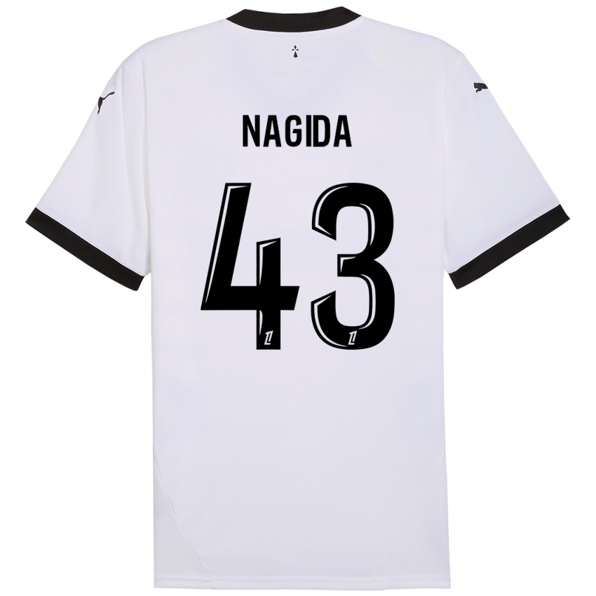 Niño Camiseta Mahamadou Nagida #43 Blanco Negro 2ª Equipación 2024/25 La Camisa Perú