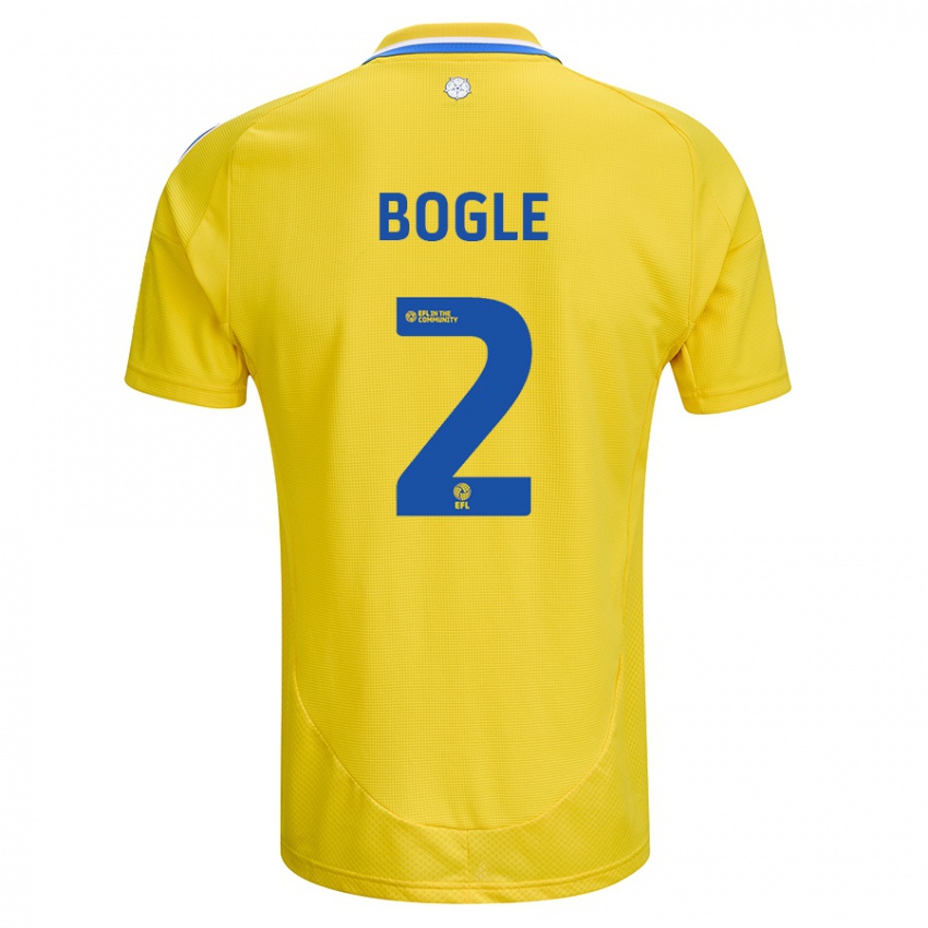 Niño Camiseta Jayden Bogle #2 Amarillo Azul 2ª Equipación 2024/25 La Camisa Perú