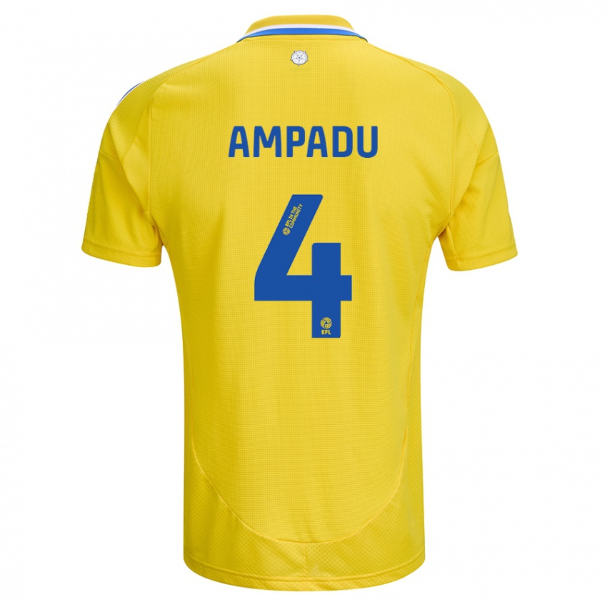 Niño Camiseta Ethan Ampadu #4 Amarillo Azul 2ª Equipación 2024/25 La Camisa Perú