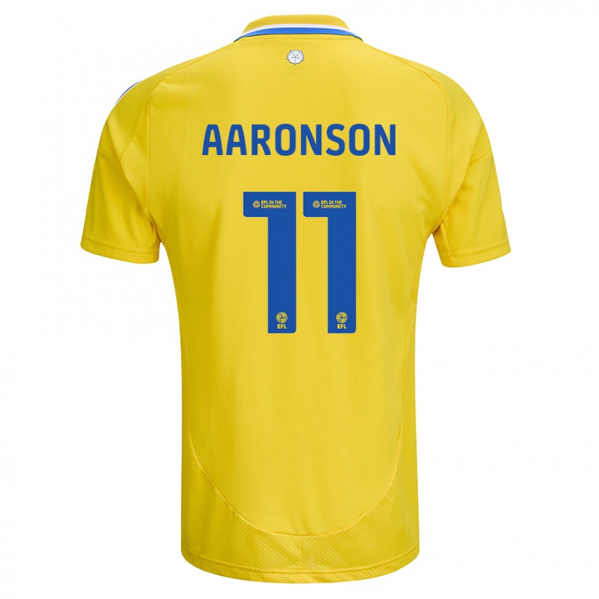 Niño Camiseta Brenden Aaronson #11 Amarillo Azul 2ª Equipación 2024/25 La Camisa Perú