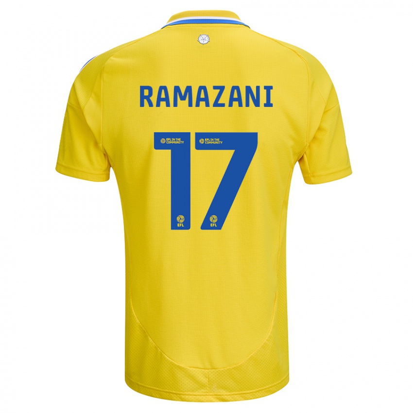 Niño Camiseta Largie Ramazani #17 Amarillo Azul 2ª Equipación 2024/25 La Camisa Perú