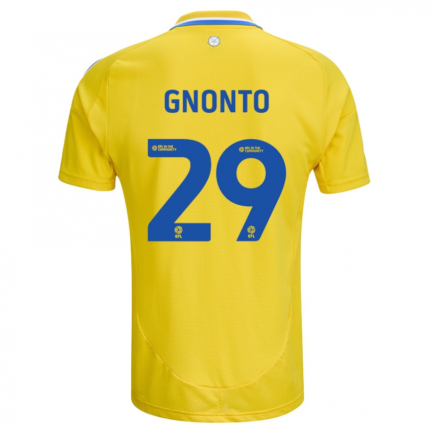 Niño Camiseta Wilfried Gnonto #29 Amarillo Azul 2ª Equipación 2024/25 La Camisa Perú