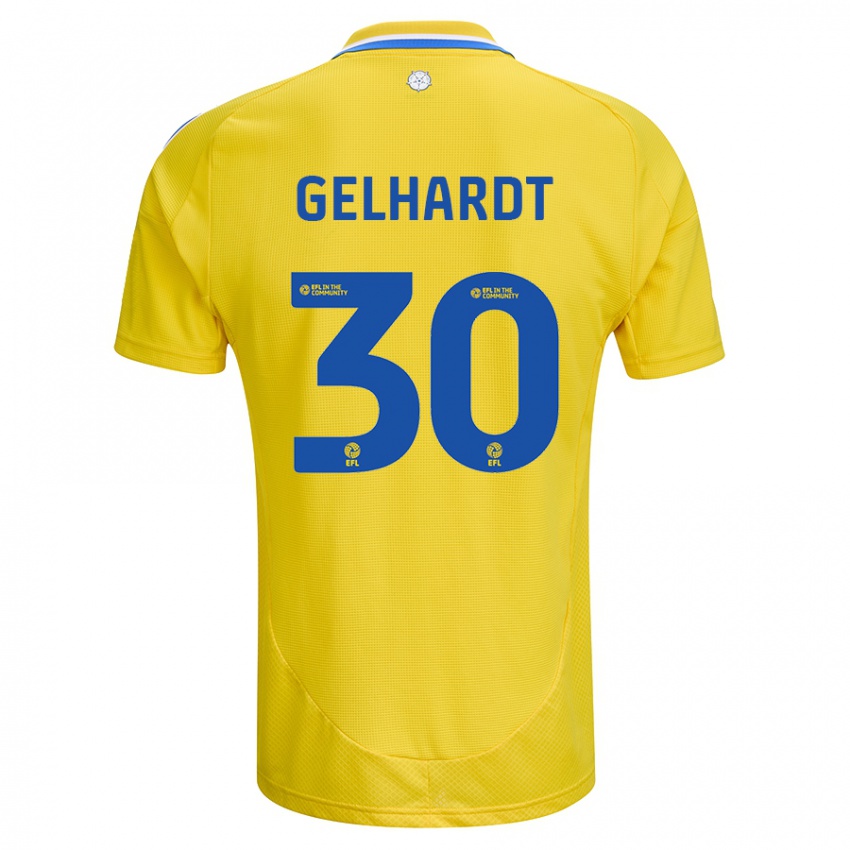 Niño Camiseta Joe Gelhardt #30 Amarillo Azul 2ª Equipación 2024/25 La Camisa Perú