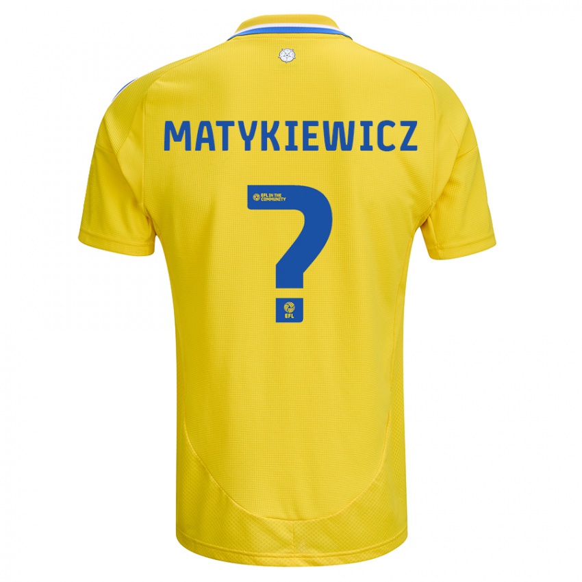 Niño Camiseta Luke Matykiewicz #0 Amarillo Azul 2ª Equipación 2024/25 La Camisa Perú