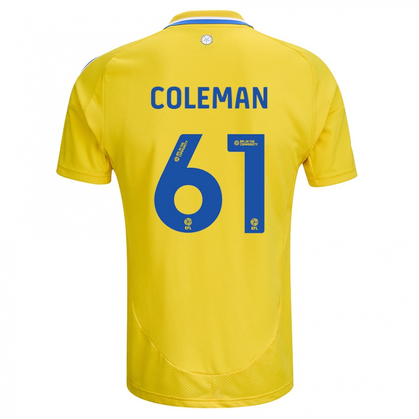 Niño Camiseta Cian Coleman #61 Amarillo Azul 2ª Equipación 2024/25 La Camisa Perú