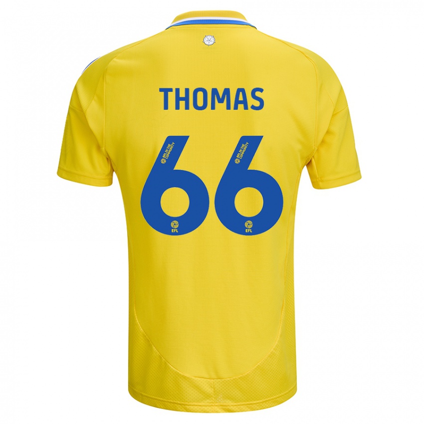 Niño Camiseta Luca Thomas #66 Amarillo Azul 2ª Equipación 2024/25 La Camisa Perú