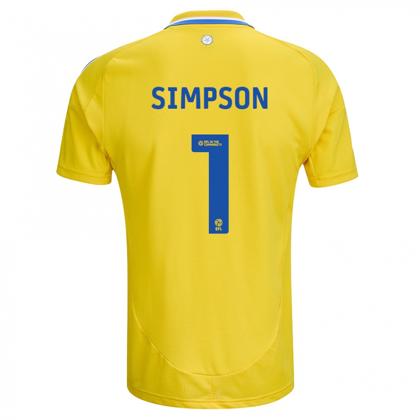 Niño Camiseta Carrie Simpson #1 Amarillo Azul 2ª Equipación 2024/25 La Camisa Perú