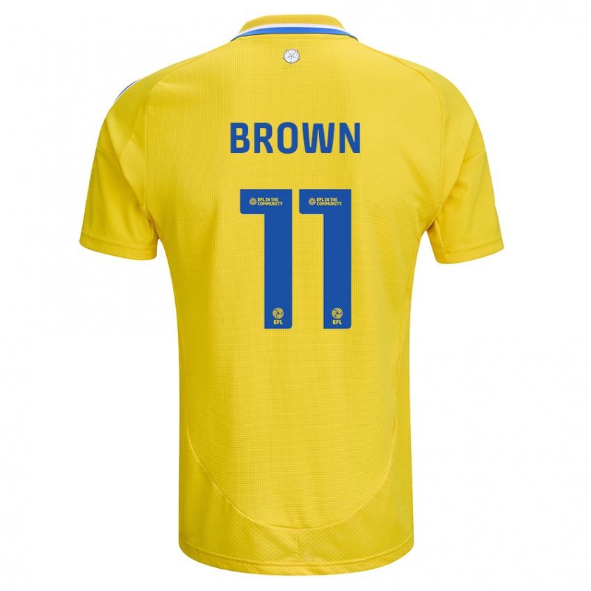 Niño Camiseta Abbie Brown #11 Amarillo Azul 2ª Equipación 2024/25 La Camisa Perú