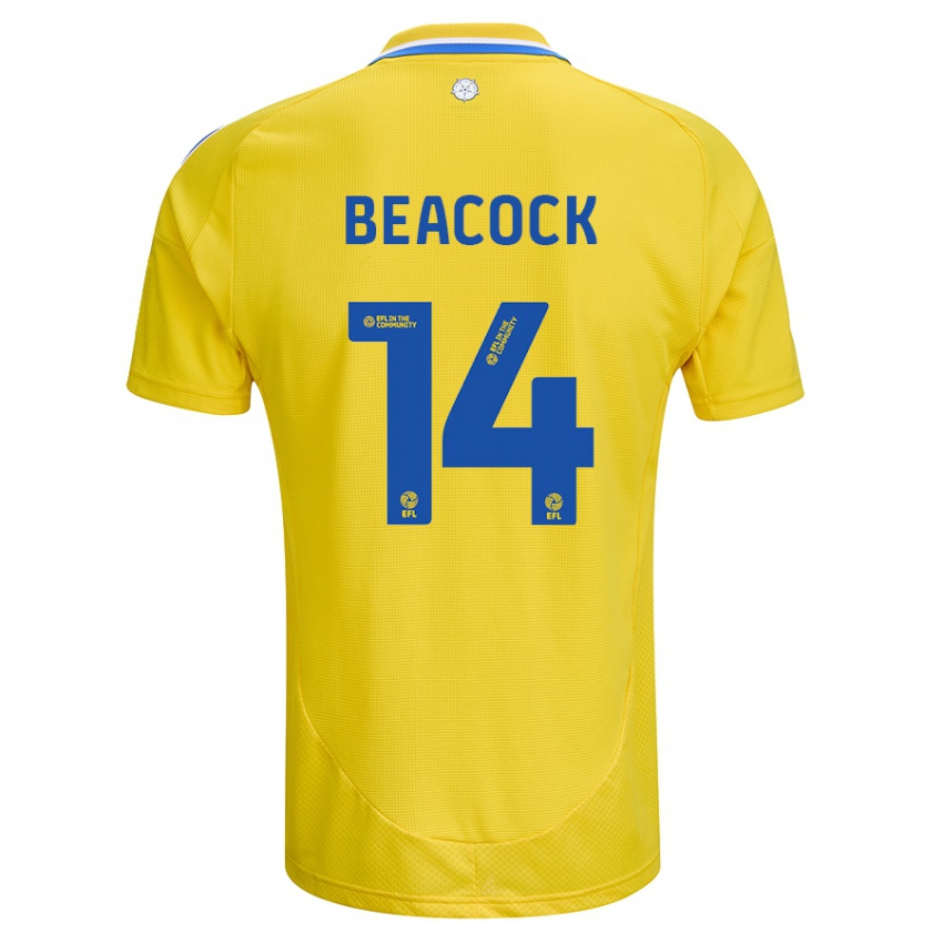 Niño Camiseta Molly Beacock #14 Amarillo Azul 2ª Equipación 2024/25 La Camisa Perú