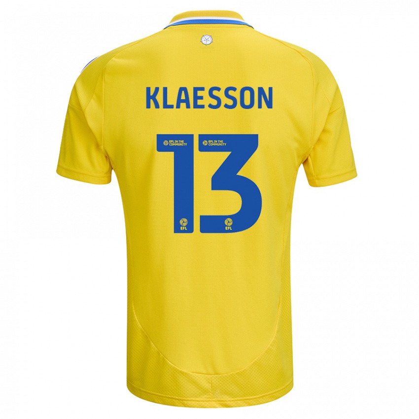 Niño Camiseta Kristoffer Klaesson #13 Amarillo Azul 2ª Equipación 2024/25 La Camisa Perú