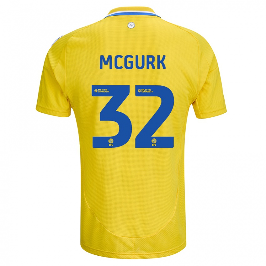 Niño Camiseta Sean Mcgurk #32 Amarillo Azul 2ª Equipación 2024/25 La Camisa Perú