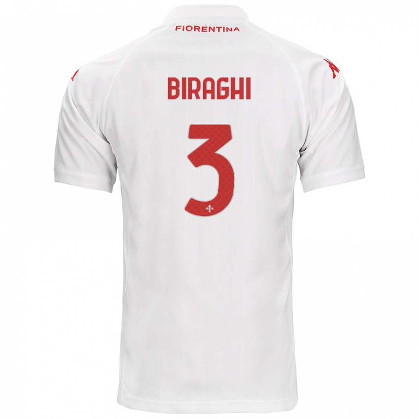 Niño Camiseta Cristiano Biraghi #3 Blanco 2ª Equipación 2024/25 La Camisa Perú