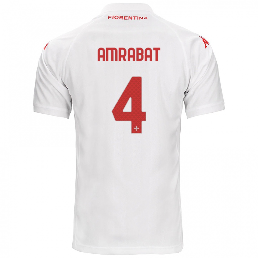 Niño Camiseta Sofyan Amrabat #4 Blanco 2ª Equipación 2024/25 La Camisa Perú