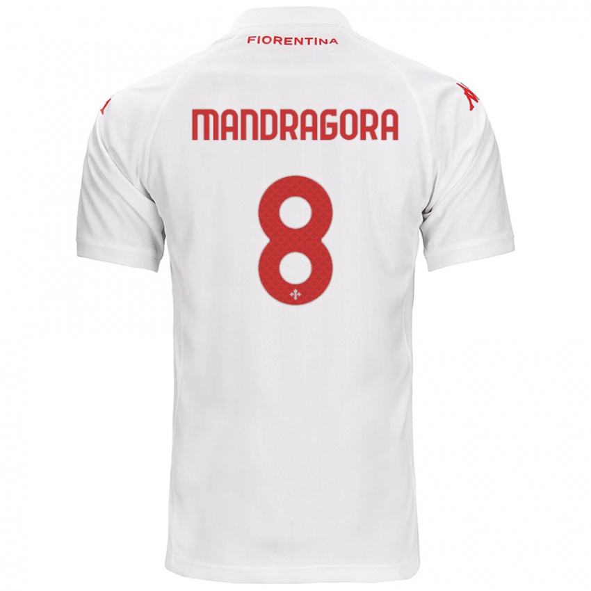 Niño Camiseta Rolando Mandragora #8 Blanco 2ª Equipación 2024/25 La Camisa Perú